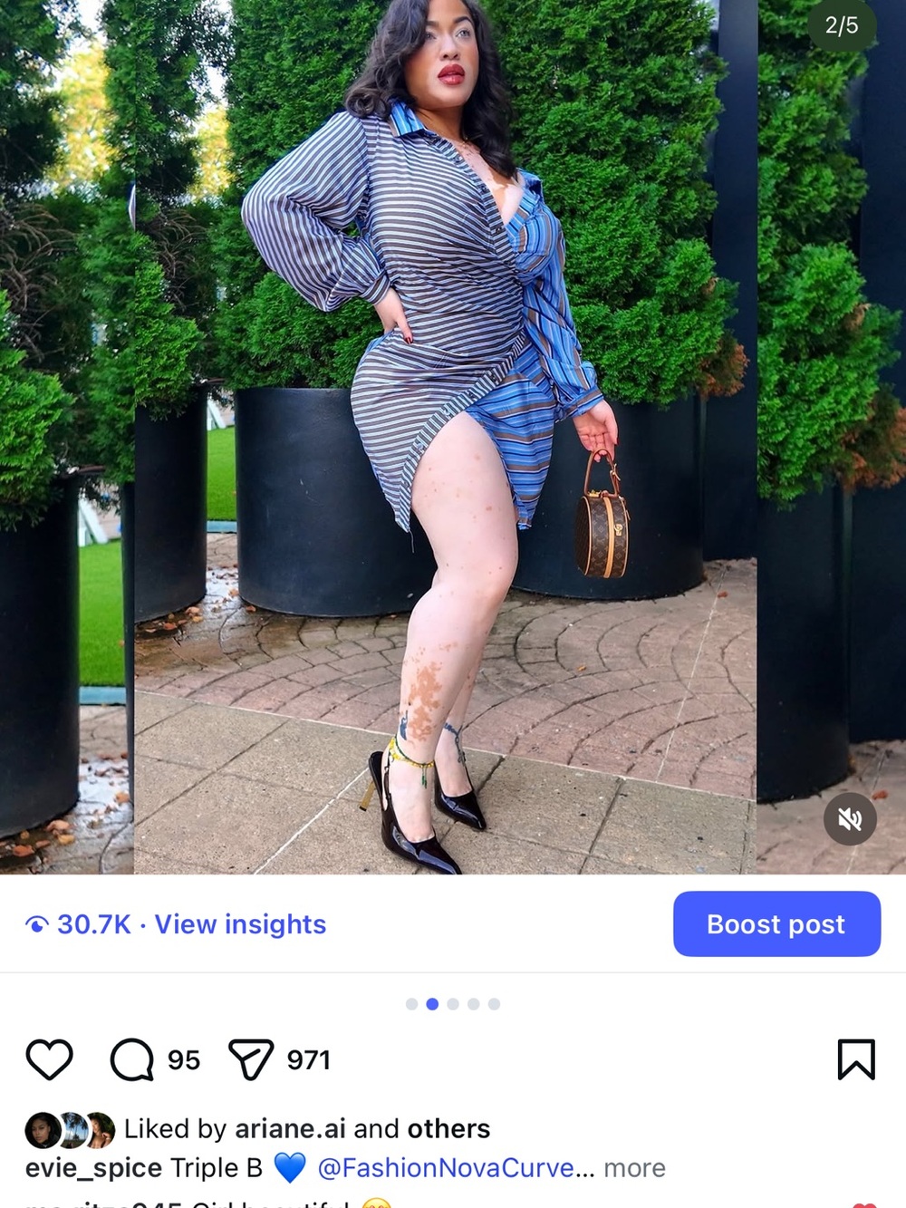 Striped Wrap Dress in Blue